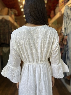 Vestido Largo Withe Broderie Mangas en internet