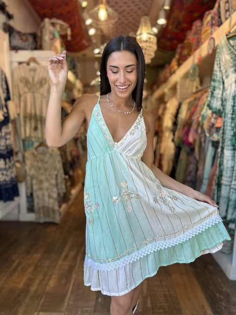 Vestido Corto lurex espejos