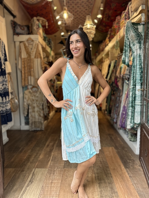 Vestido corto lurex espejos
