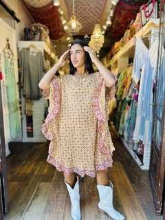 Vestido corto bolados algodon - Shanti Hippie Chic