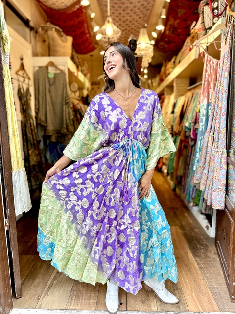 Vestido largo boho gloss mangas 1 - comprar online