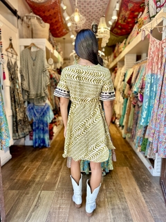 vestido corto cruzado algodon - Shanti Hippie Chic