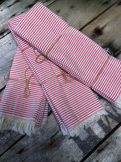 Setx2 servilletas rayas rojas