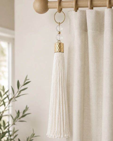 Borla blanca con diamante