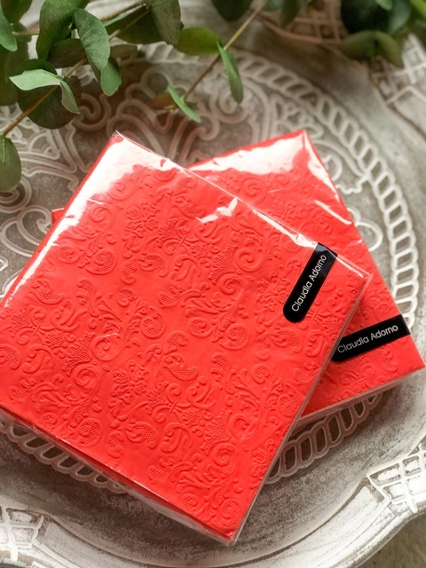 Servilletas papel arabesco coral