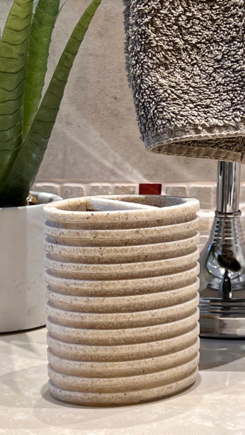 Portapasta Piedra Rayas Beige