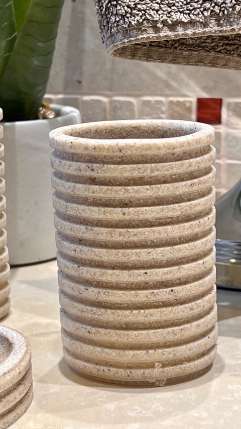 Vaso Piedra Rayas Beige