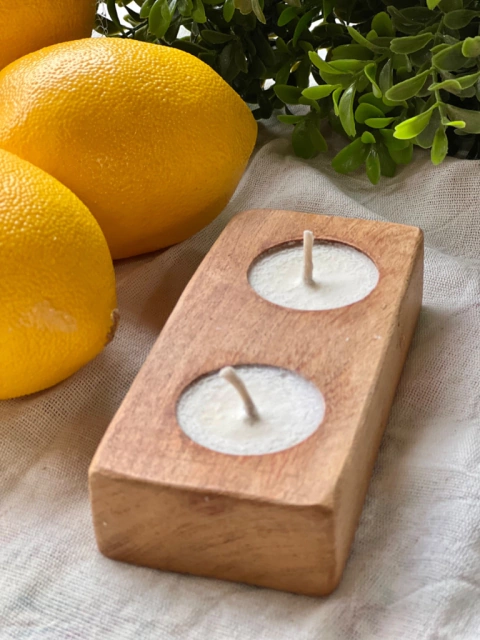 Set x2 velas de soja en fusta de madera (Magnolias)