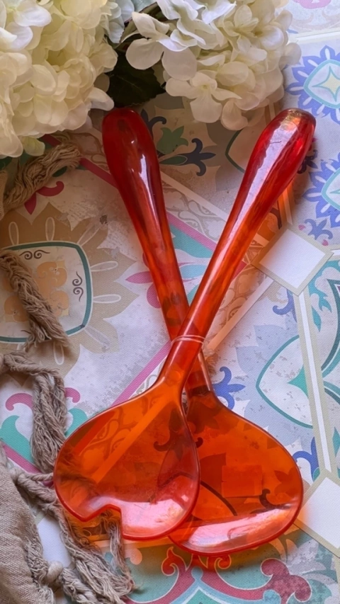 Set de cubiertos para ensalada Naranja