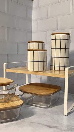 Estante Bamboo y Metal Blanco - Cielo y Tierra