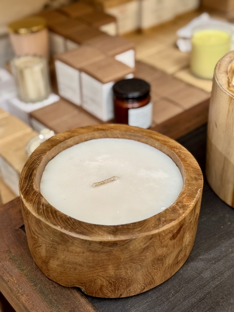 Cuenco Teca con vela chico - comprar online