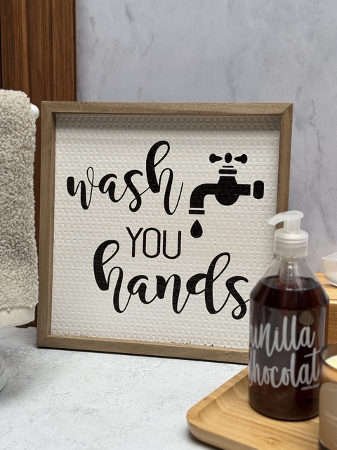 Cuadro madera Wash Your Hands - comprar online