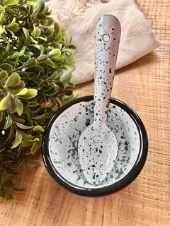 Dip enlozado blanco jaspeado. - tienda online