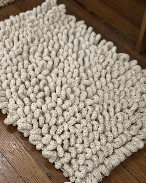 Alfombra India bucle grande natural