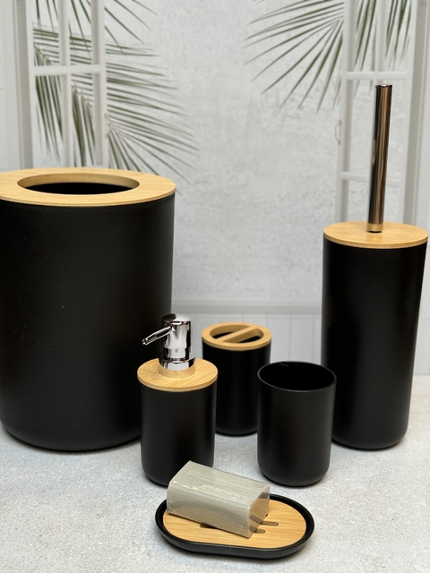 Set de baño Tokyo x 6 pzas negro
