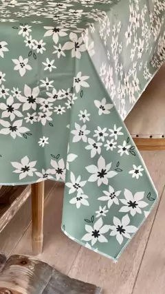 Mantel Flores blancas 1,40 x 3 mts - comprar online