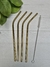 Set x 4 sorbetes de acero gold con limpiador - comprar online