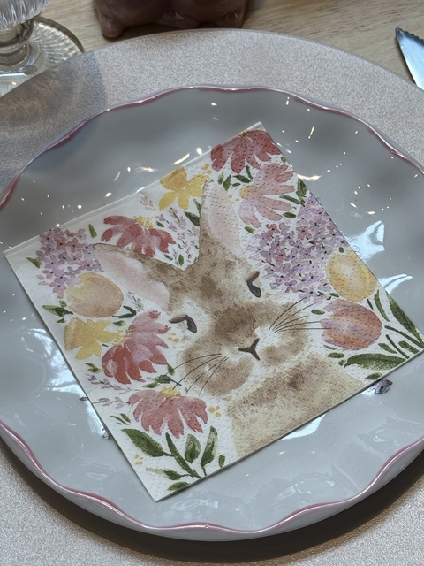 Servilletas con conejo y flores - comprar online