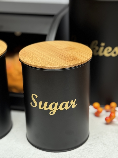 Tarro de metal Sugar negro - comprar online