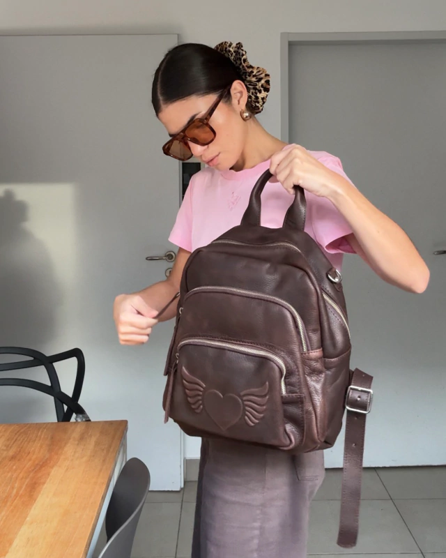 Mochila Eva Choco de Boris Handbags