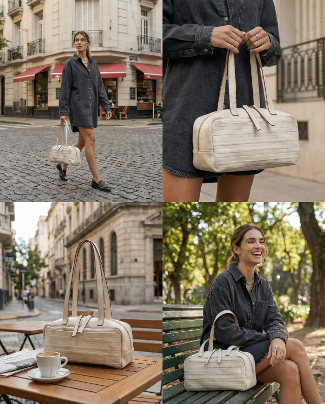 Cartera much croco tiza de Boris Handbags — imagen 8