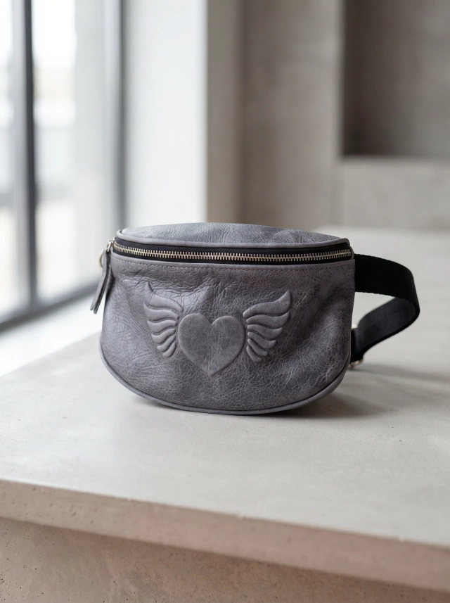 Riñonera Eva gris de Boris Handbags — imagen 4
