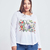 Remera Eugenia ML /Flores con mariposa