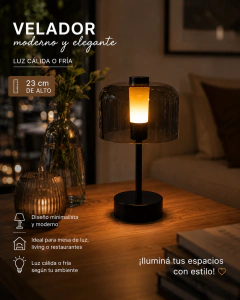 Velador Hongo Led Recargable Tactil 23cm en internet