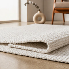Alfombra 2x2.50 Blanco Nudo Premium Yute Natural -