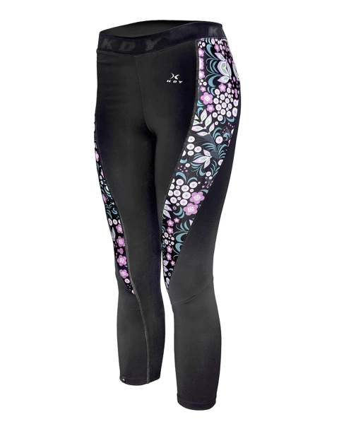 CALZA 3/4 PILAR NEGRO./VIOLETA