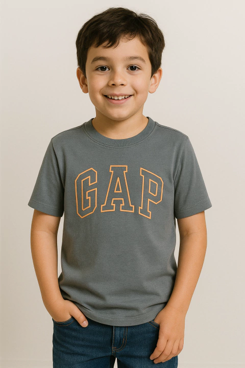 Camiseta Gap Cinza Logo Laranja - GAP4242 - Tamanho 8 anos - comprar online