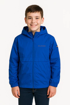 Jaqueta Corta Vento Infantil Tommy Hilfiger Azul - TH7215 - Tamanho 12 - 14 anos - comprar online