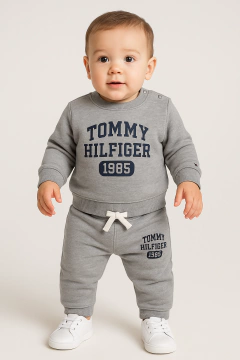 Conjunto Moletom Baby Tommy Hilfiger Cinza - TH819 - Tamanho 12 meses - comprar online