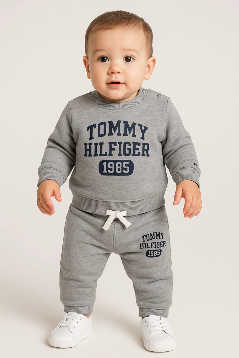 Conjunto Moletom Baby Tommy Hilfiger Cinza - TH819 - Tamanho 12 meses - comprar online
