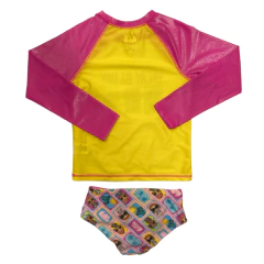 Conjunto Lol Piscina Praia - Biquini Camiseta manga longa - Fator de Proteção 50+ - Tamanho 6+ na internet