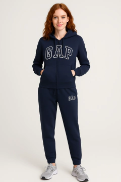 Conjunto Moletom GAP Feminino Zíper Azul Marinho- GAP0078- Tamanho P - comprar online