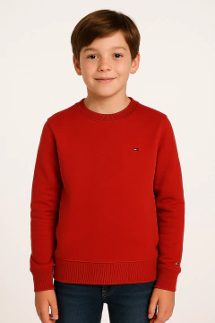 Moletom Tommy Hilfiger Infantil Vermelho- TH047 - Tamanho 8 anos - comprar online