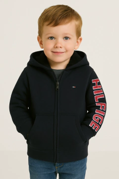 Moletom Infantil Tommy Hilfiger Forrado Sherpa Azul Marinho - TH7476 - Tamanho 5 anos - comprar online