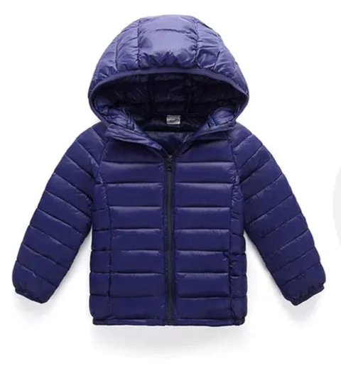 Jaqueta Puffer Infantil Ultraleve - Cor Azul Escuro - Tamanho 2 - 3 anos
