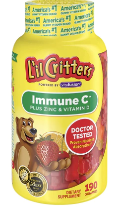 Vitamina Infantil Gummy Vites Immune Vitamin C Plus Zinc and Vitamin D - L'il Critter Kids - Exp 12/25