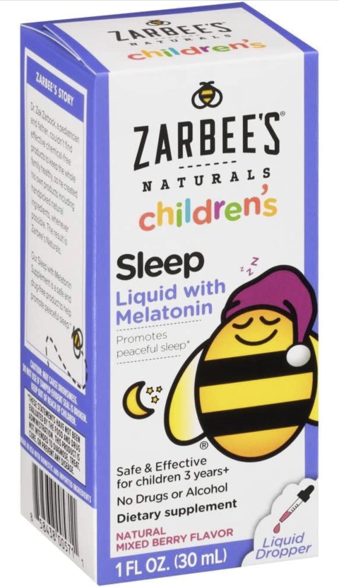Suplemento Infantil com Melatonina para Sono, Uva Natural, liquido - 30 ml - Zarbee´s