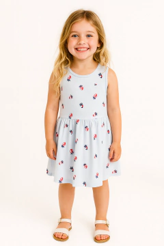 Vestido Tommy Hilfiger Azul Morangos - TH2345 - Tamanho 2 - 3 Anos - comprar online