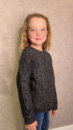 Blusão Tommy Hilfiger Menina Cinza Mescla Escuro - TH075 - Tamanho 6 - 7 anos - Mimos de Orlando