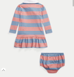 Vestido & Calcinha Ralph Lauren Polo Bloomer - RL7027 - Tamanho 12 meses - comprar online