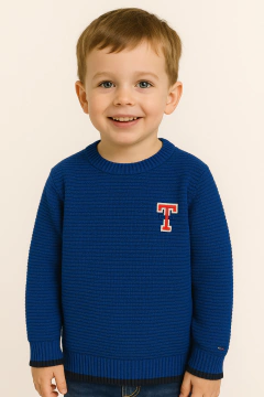Sweater Tommy Hilfiger Azul - TH776 - Tamanho 2 - 3 anos - comprar online