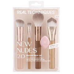 Kit pincéis + Mini esponja Real Techniques New Nudes 2.0 Blurred Base Set