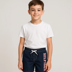 Bermuda de Praia Tommy Hilfiger Azul Marinho UV Protection - TH153 - Tamanho 12-14 anos - comprar online