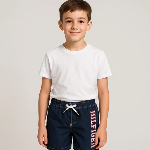 Bermuda de Praia Tommy Hilfiger Azul Marinho UV Protection - TH153 - Tamanho 12-14 anos - comprar online