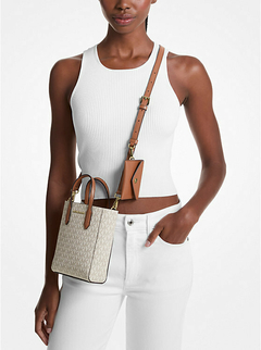 Bolsa Transversal Michael Kors Vincent Extra Pequena c/porta cartão Vanilla/Marrom - comprar online