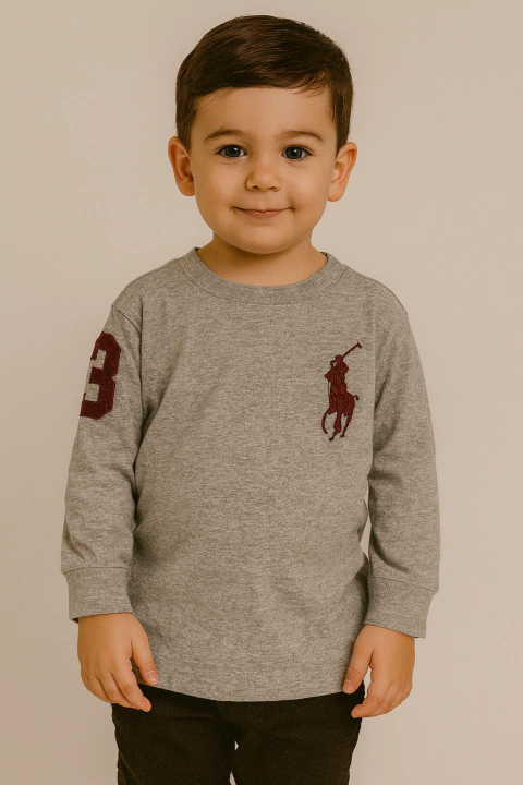 Camiseta Infantil Manga Longa Ralph Lauren - RL0099 - Tamanho 4 anos - comprar online